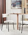 Set of 2 Dining Chairs ALLISON Boucle White