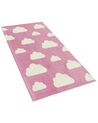 Cotton Kids Rug Cloud Print 60 x 90 cm Pink GWALIJAR_805181