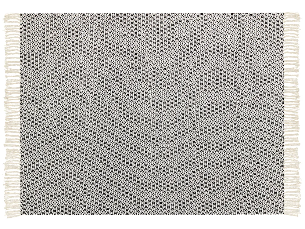 Plaid CHYAMA Bomuld 125 x 150 cm Sort/beige_839763