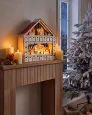 Dekoracja świąteczna LED NISSER 44 cm Kalendarz adwentowy Jasnobrązowy_1016981