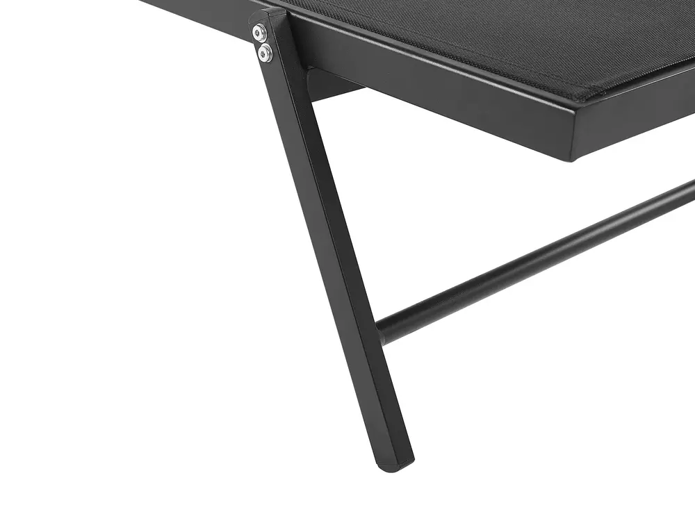 Sun Lounger PORTOFINO Reclining Metal Black_803891