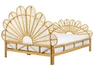 Bed Rattan FLORENTINE 140 x 200 cm (EU Double) Light Brown_868914