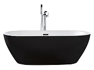 Freistehende Badewanne NEVIS 150 x 75 cm Schwarz_1150257