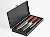 Set of 3 Knives Damascus Steel KASHIWA Brown