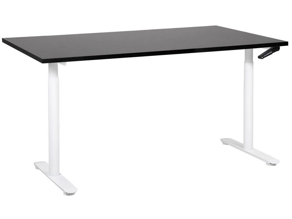 Biurko regulowane manualnie DESTINAS 160 cm 72 cm Czarny/ biały
