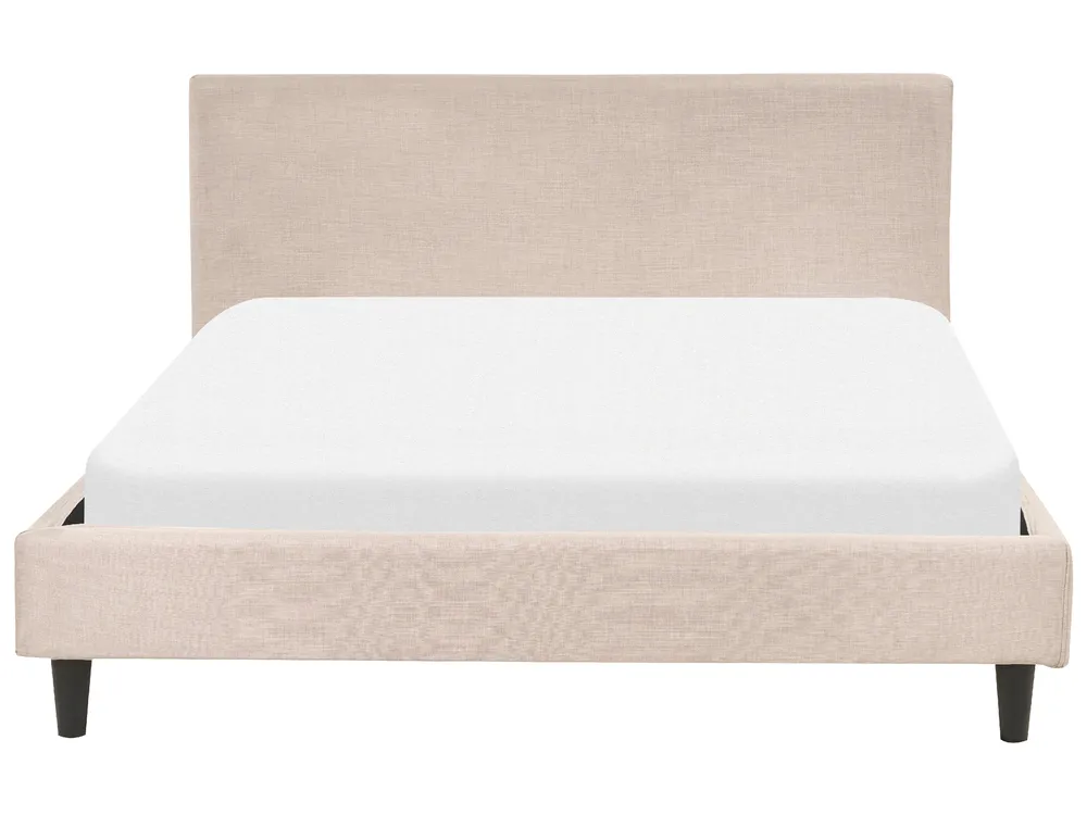 Lit avec sommier Tissu FITOU 140 x 200 cm Beige_875995