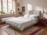 Letto Tessuto SOULISSE 120 x 200 cm Beige_1129851