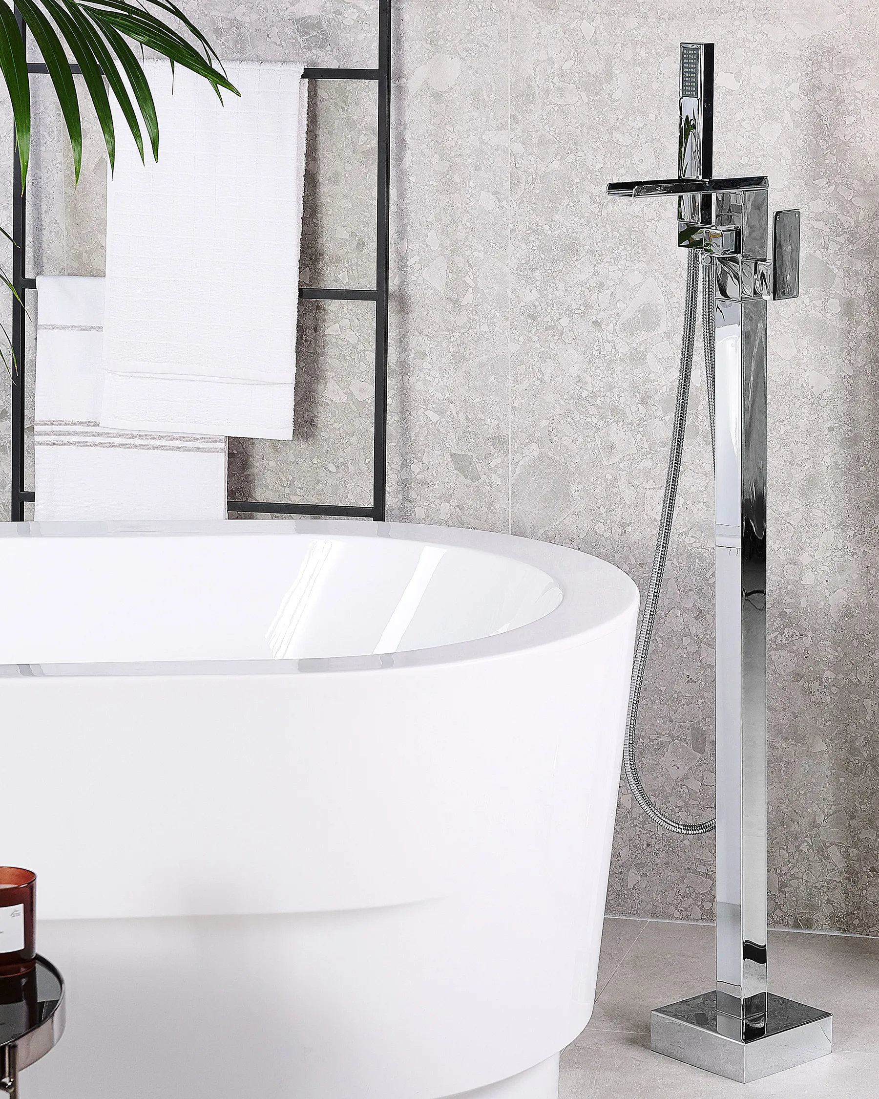 Freestanding Bathtub Faucet BOYOMA Silver_786716