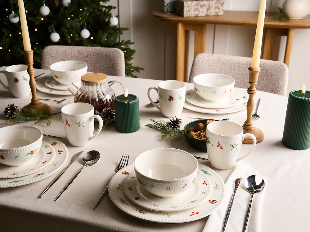 Set di 16 stoviglie MARJORAM Porcellana Bianco_1175474