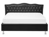 Faux Leather EU King Size Bed Black METZ_731000