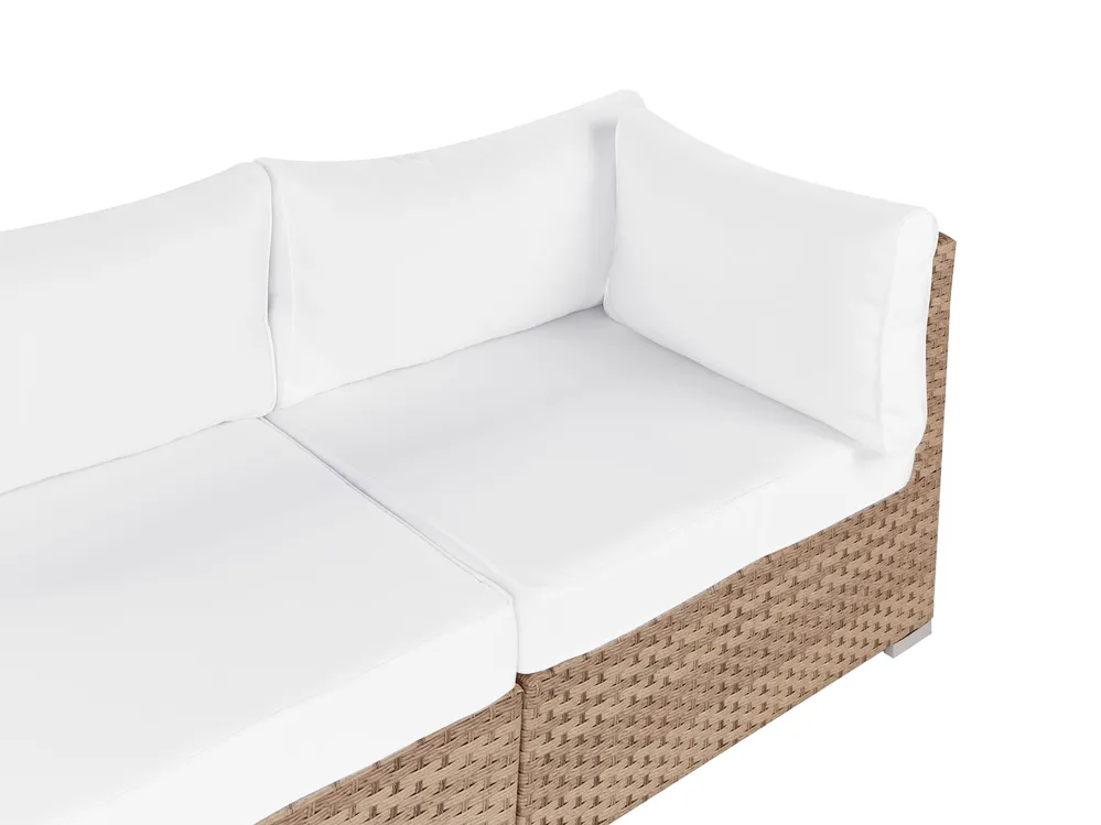 Garden Corner Sofa with Table 4 Seater SANO Modular PE Rattan Natural Left Hand_931962