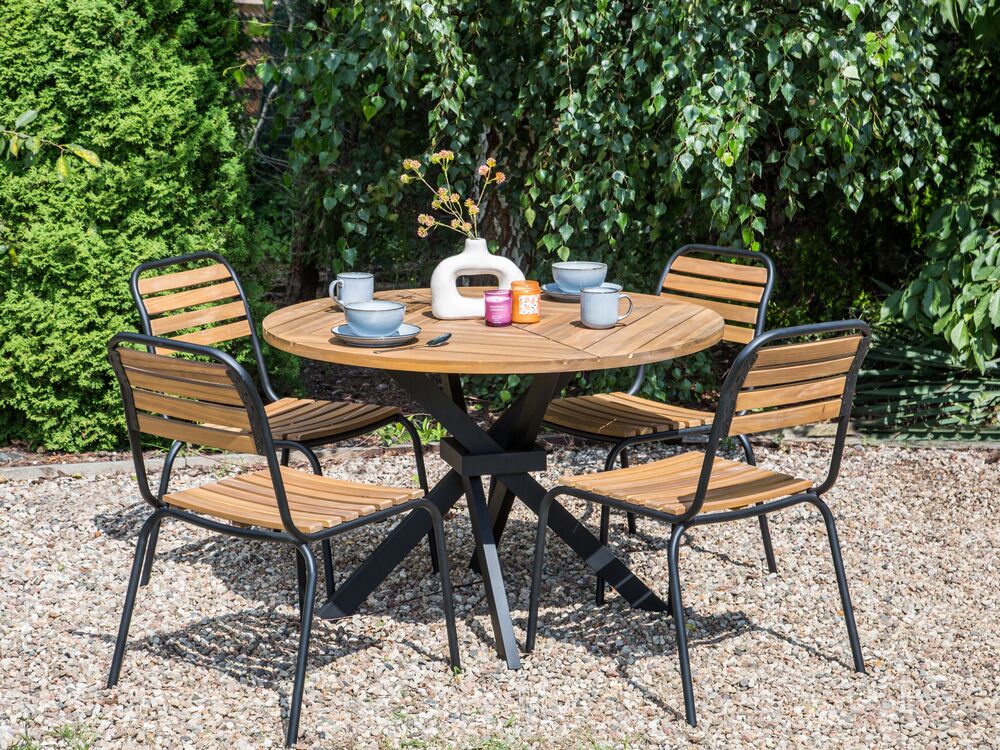 Garden Dining Table LISSONE 110 cm 110 cm Acacia Wood Brown