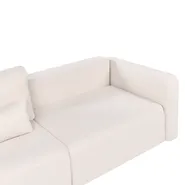 Sofa Bed 3 Seater VAXHOLM with Storage Boucle Light Beige_1026843