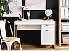 Home Office Desk JOHNSON 112 cm x 50 cm with Storage Brown/ White