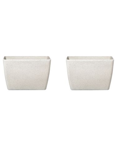 Set di 2 vasi polvere di pietra beige chiaro 60 x 27 cm BARIS