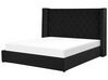 Zamatová posteľ s úložným priestorom 180 x 200 cm čierna LUBBON_833841