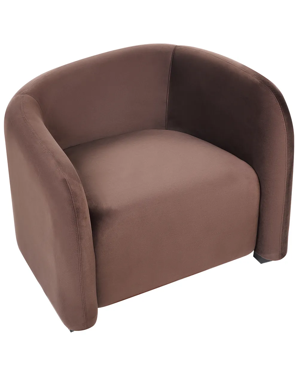 Living Room Set 5 Seater VELTADA Velvet Dark Brown_1028394