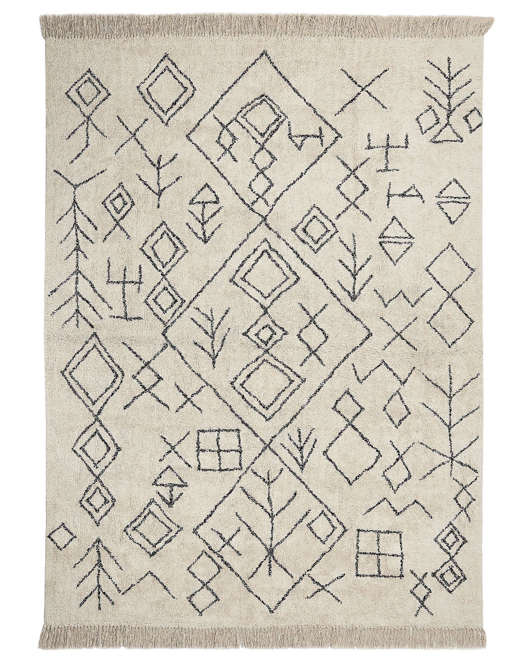 Bavlnený koberec 160 x 230 cm béžová/čierna SOMEK_839833