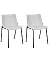 Set of 2 Dining Chairs ESBON Fabric Light Grey