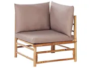 Garden Lounge Set with Table 4 Seater CERRETO Bamboo Taupe_908855