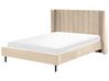 Sametová postel 140 x 200 cm béžová VILLETTE_832577