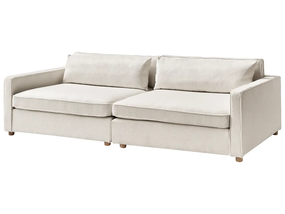 Sofa dla 3 osób VINSTRA Boucle Złamana biel_916102