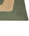 Teppich Jute grün / beige 160 x 230 cm geometrisches Muster Kurzflor KARAKUYU_885128