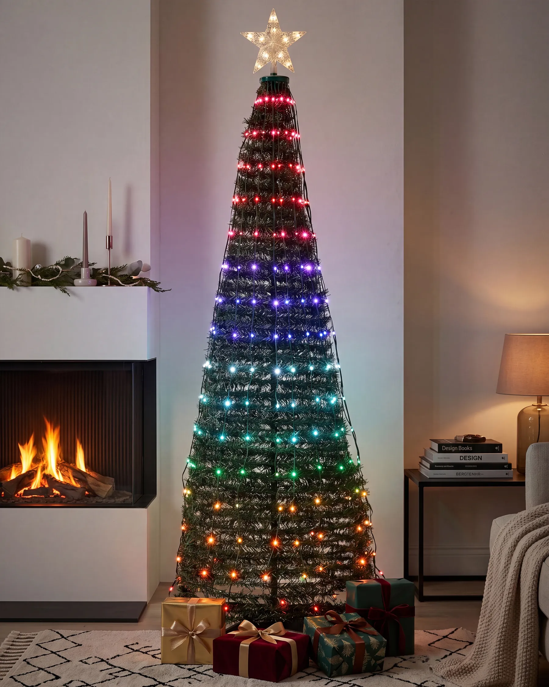 Dekoracja świąteczna podłogowa Smart LED Sterowane aplikacją SAARLOQ 160 cm Choinka Zielony_883706