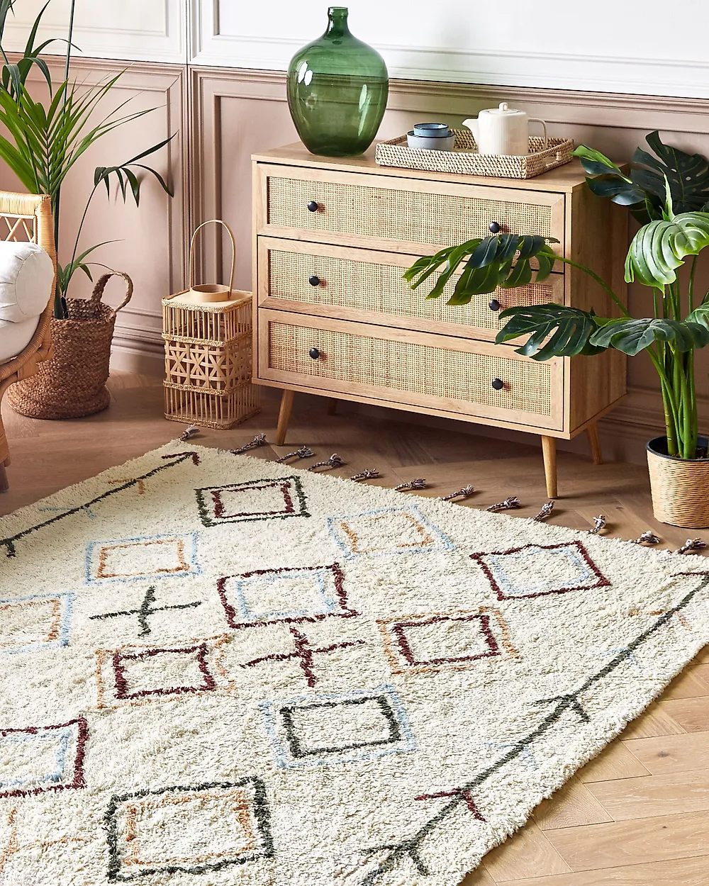 Tapis CORUM Beige 140 x 200 cm Coton_1180171