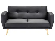 Sofa Bed 2 Seater FLORLI Fabric Black_704085