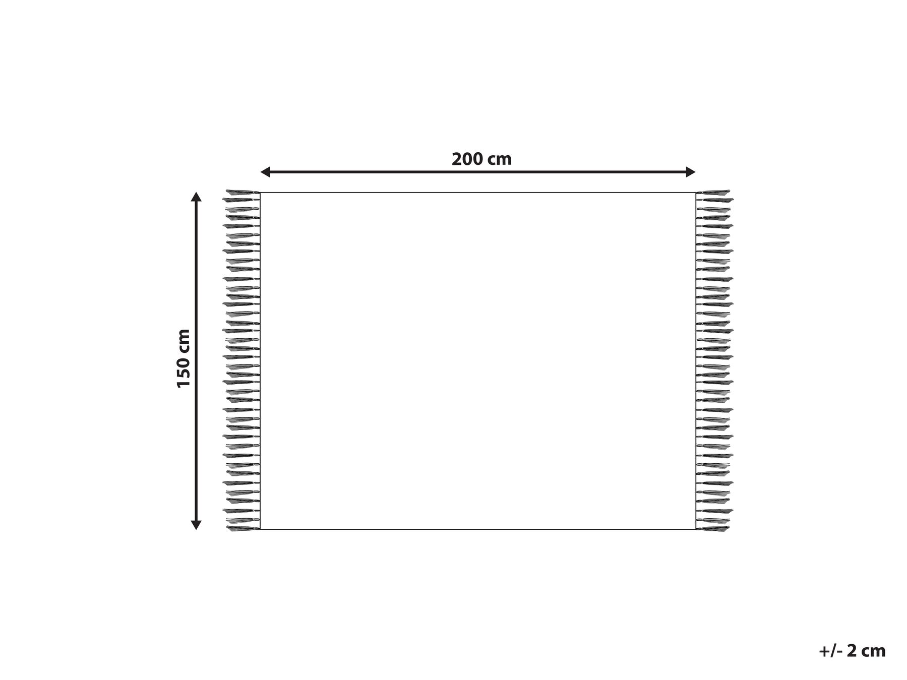 Cotton Blanket 150 x 200 cm Beige and Navy Blue NAJUY_907453 Cotton Blanket 150 x 200 cm Beige and Navy Blue NAJUY_907453