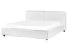 Lit double 160 x 200 cm en bouclé blanc LINARDS_930531