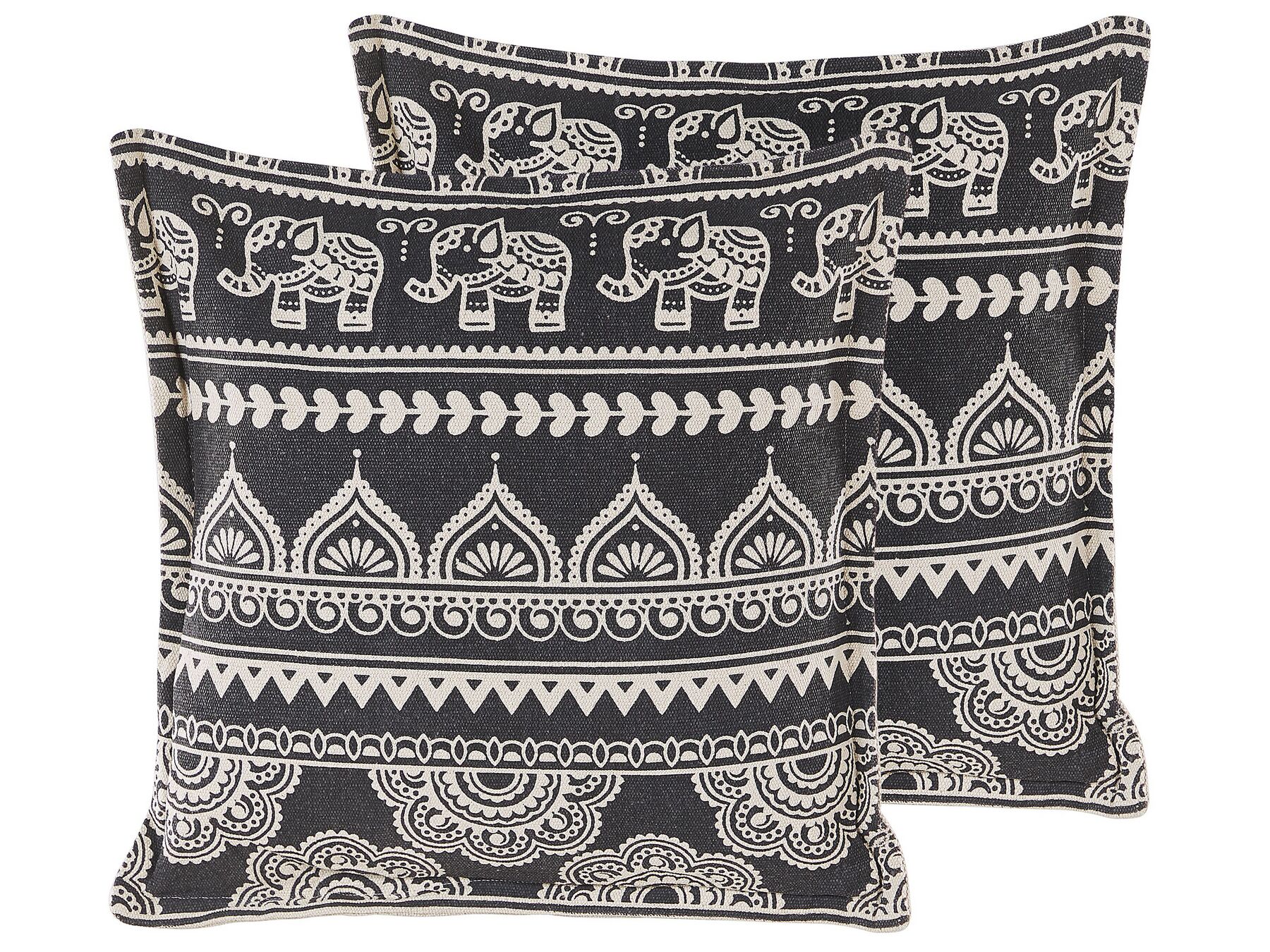 Dekokissen orientalisches Muster Baumwolle schwarz / creme 45 x 45 cm 2er Set ATABAGI_802276