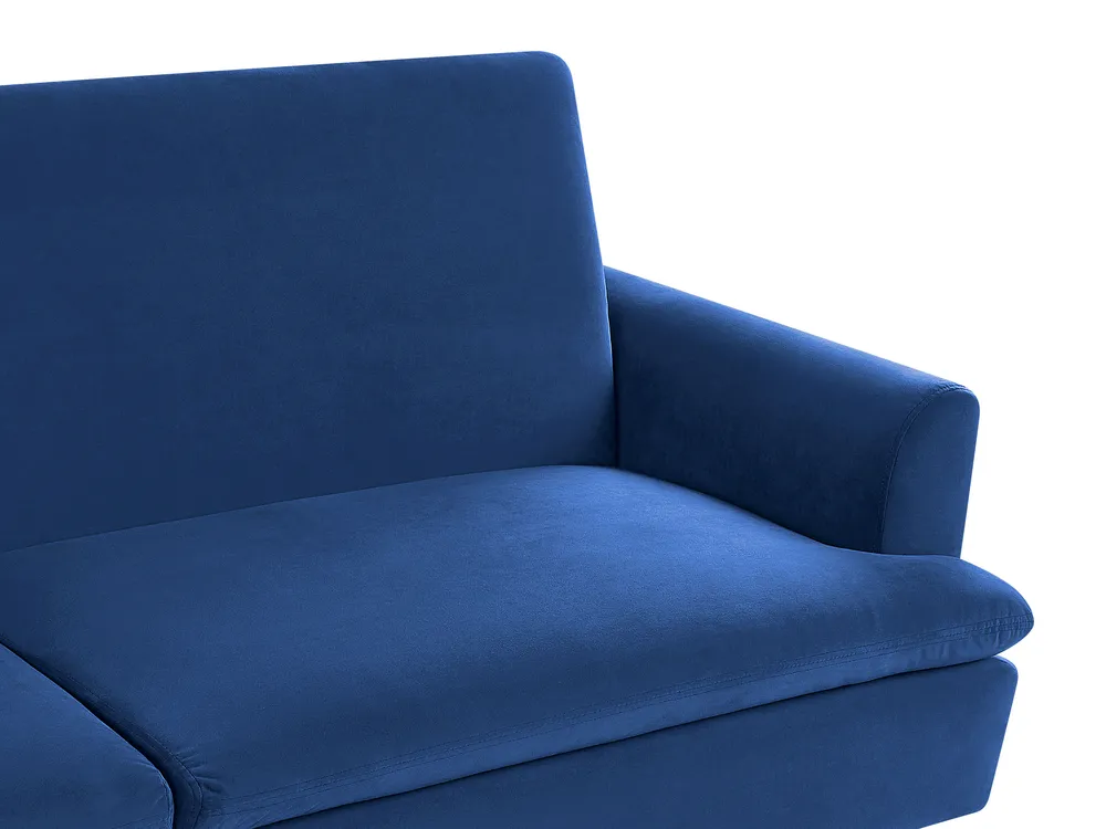 Sofa Bed 3 Seater VETTRE Velvet Navy Blue_787967
