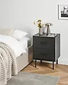 2 Drawer Bedside Table WALGETT Black