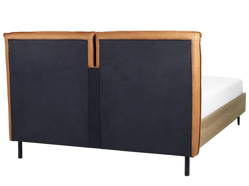 Letto Pelle sintetica LIMANTON 140 x 200 cm Marrone dorato_863225