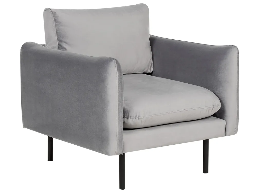 Set da salotto 5 posti VINTERBRO con ottomana Velluto Grigio_900596