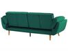 Sofa rozkładana welurowa zielona ASBY_788038