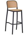 Set of 4 Bar Chairs Beige and Black PLOSE_935416