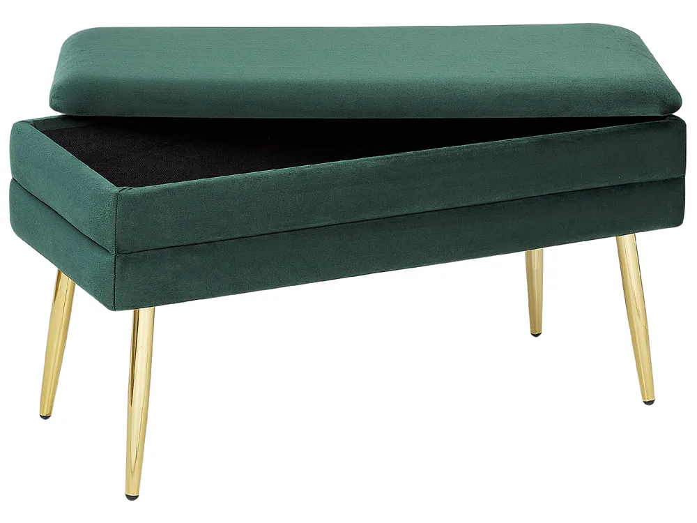 Storage Bench DURHAM Velvet Dark Green