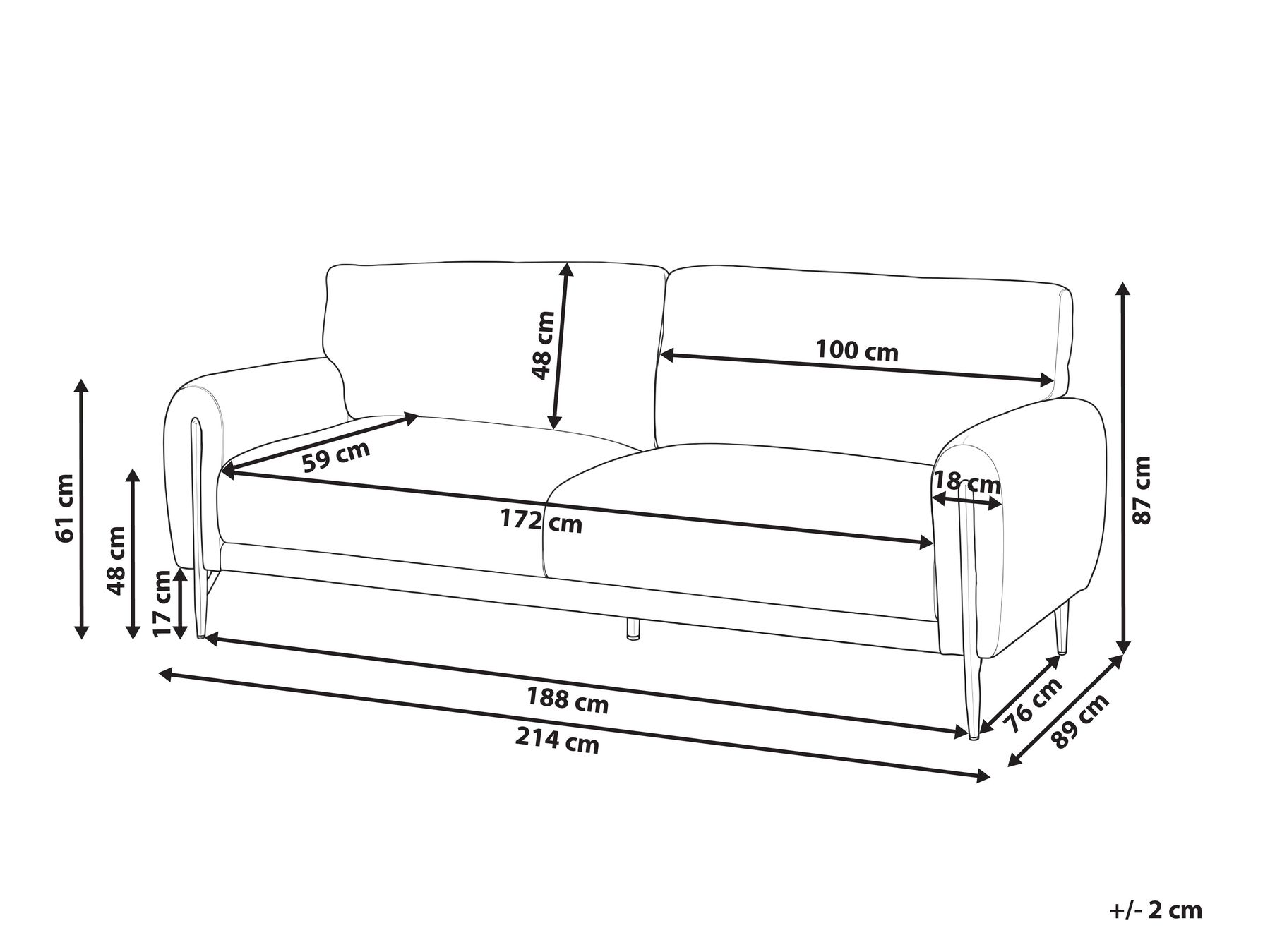 Sofa 3-Sitzer SKARO Chenillegewebe Beige_1156633