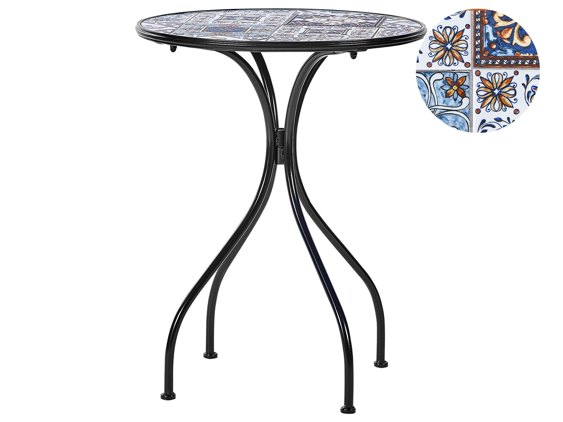 Záhradný kovový stolík ø 60 cm čierny CIVITA_919710