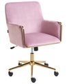 Chaise de bureau ALTONA Velours Rose pastel