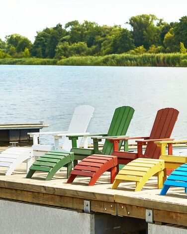 Garden Chair with Footstool Green ADIRONDACK