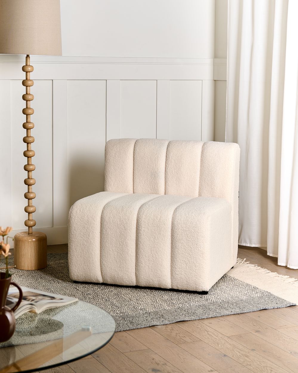 Sessel KAGE Bouclé Hellbeige