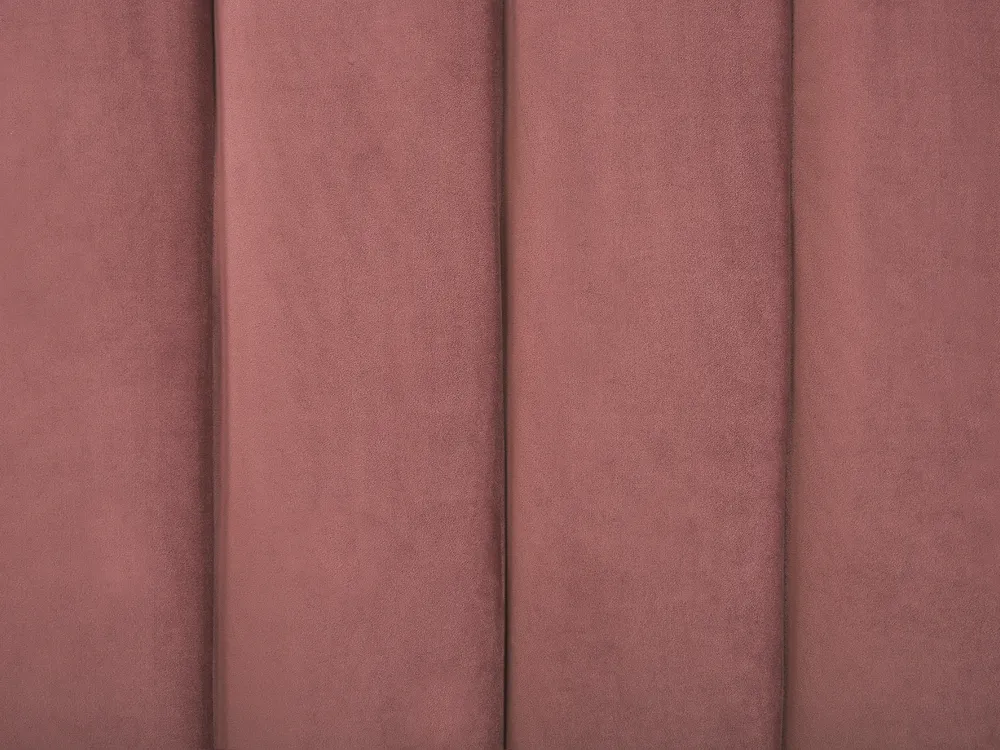 Bett mit Lattenrost Samtstoff AMBILLOU 140 x 200 cm Rosa_857083