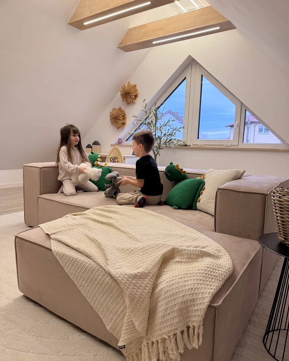 Corner Sofa Seater VERNON Velvet Taupe Left Hand