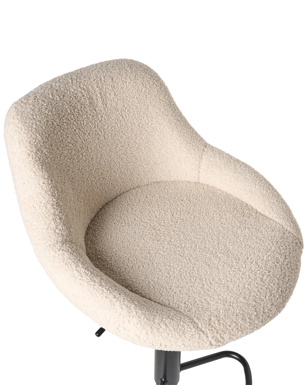 Set of 2 Bar Stools MEDULIN Swivel Boucle Light Beige_1011559