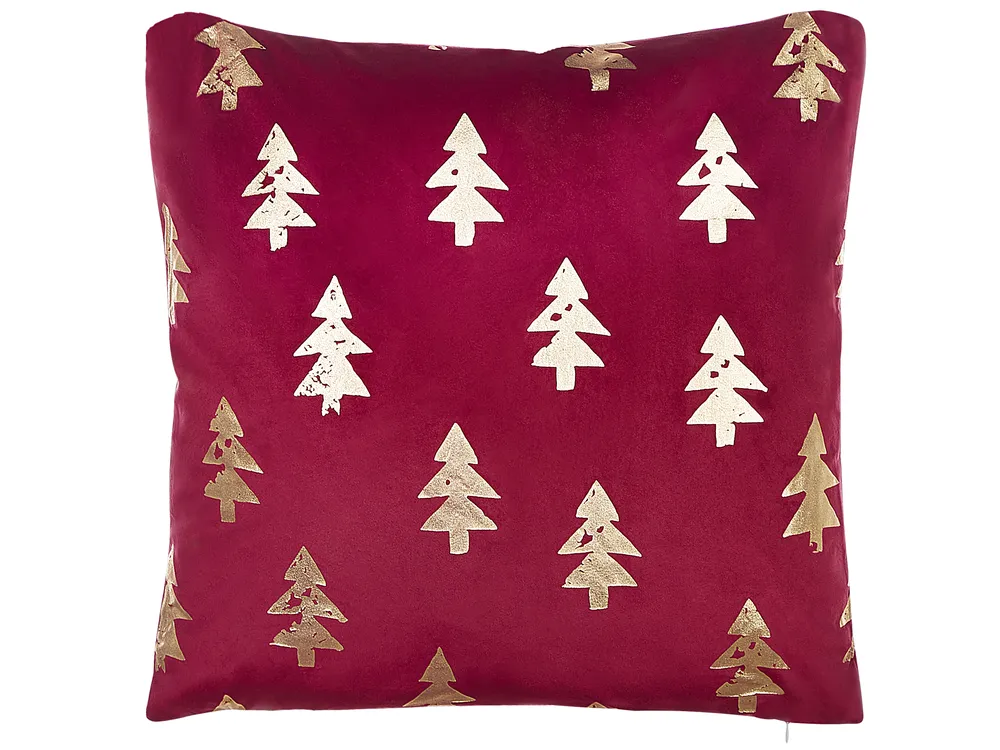 Set of Decorative Cushions CUPID Velvet 45 x 45 cm Red Christmas