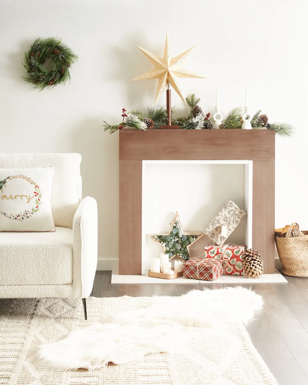 Fireplace Mantel BOYANUP Light Brown